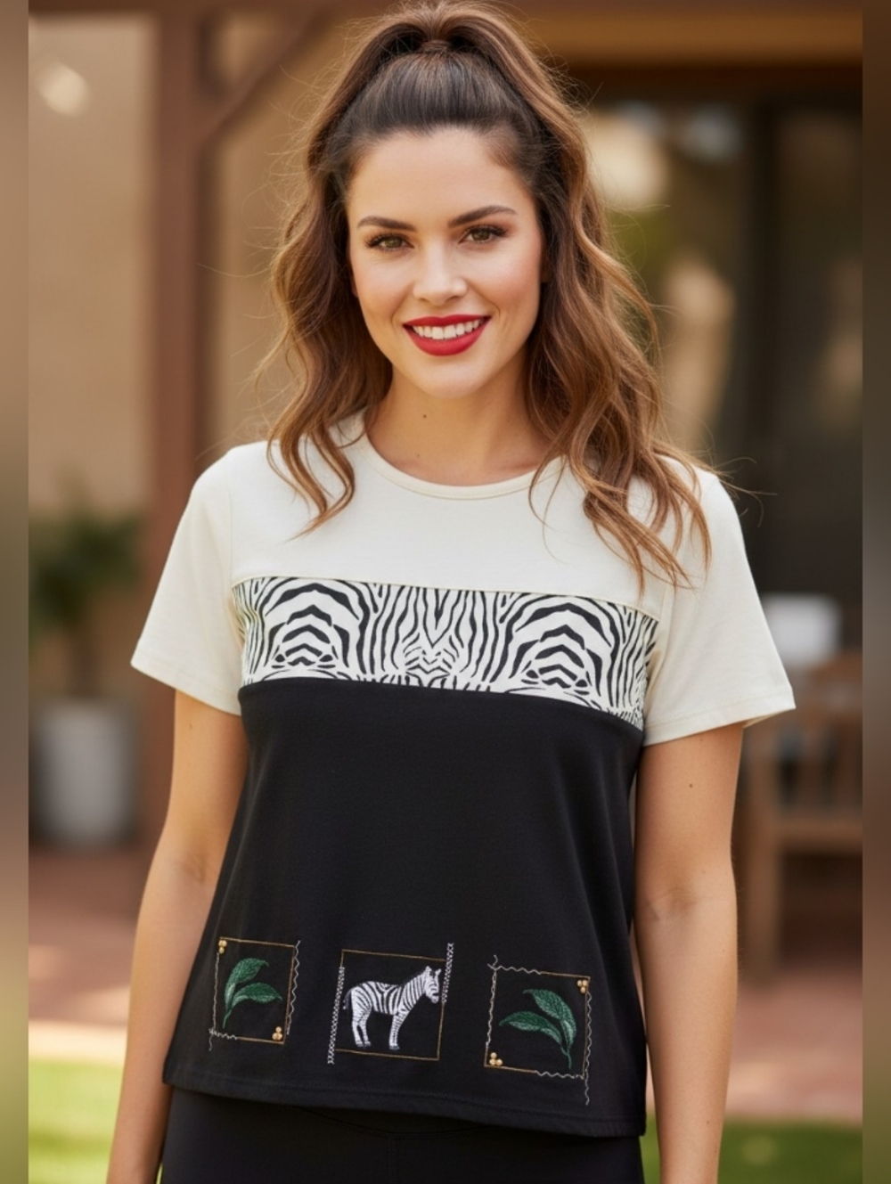 Y2K VINTAGE Jason Maxwell  Animal print Beaded and Embroidered top